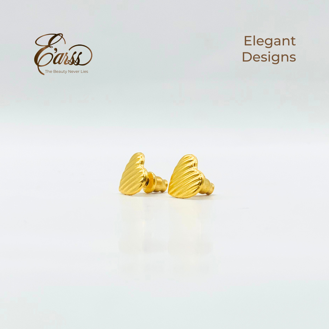 Heart Rib Gold EarHeart rings | Stainless Steel | 18K Gold Plated