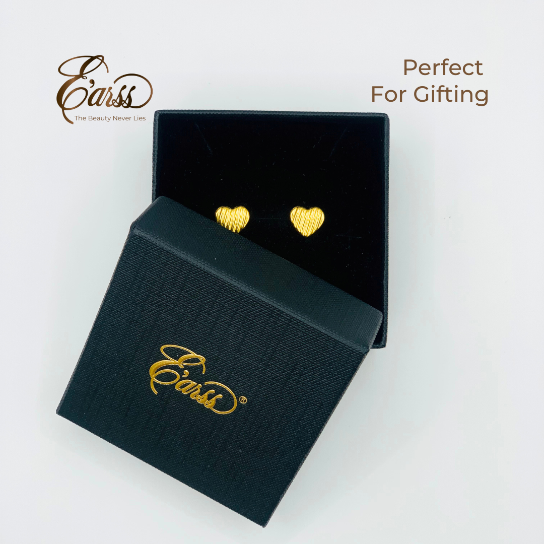 Heart Rib Gold EarHeart rings | Stainless Steel | 18K Gold Plated