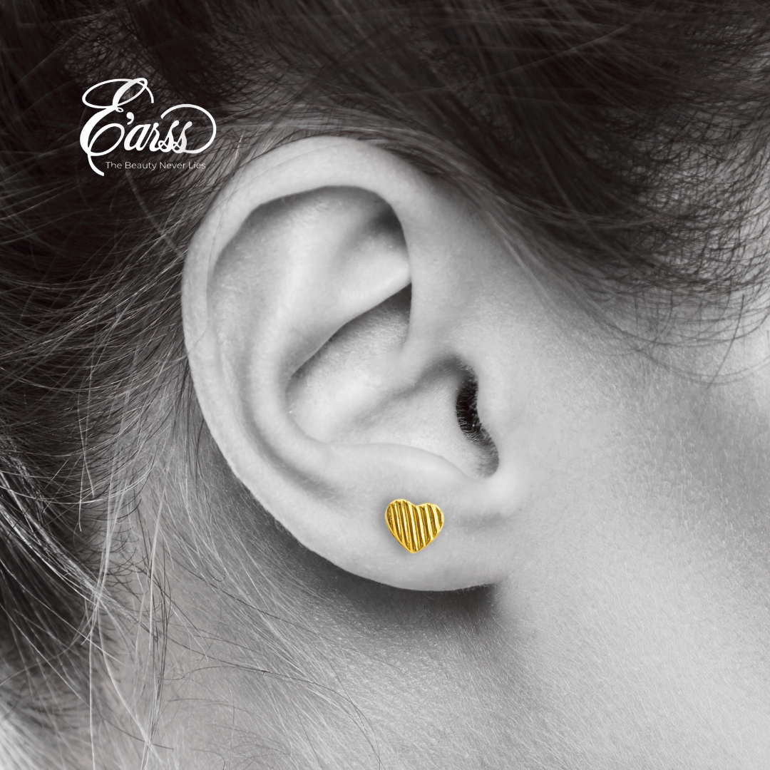 Heart Rib Gold EarHeart rings | Stainless Steel | 18K Gold Plated