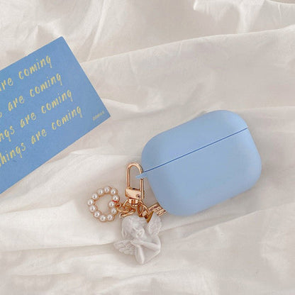 متوافق مع Apple، متوافق مع Apple، غطاء سماعة الأذن Little Angel مناسب لغطاء Airpods الواقي، شخصية إبداعية أنثوية، غطاء ناعم من السيليكون