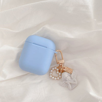 متوافق مع Apple، متوافق مع Apple، غطاء سماعة الأذن Little Angel مناسب لغطاء Airpods الواقي، شخصية إبداعية أنثوية، غطاء ناعم من السيليكون