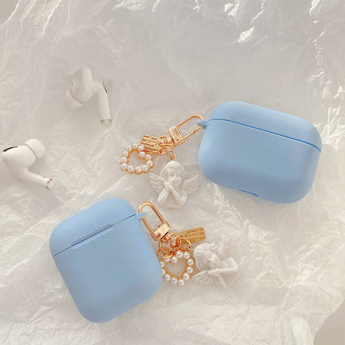 متوافق مع Apple، متوافق مع Apple، غطاء سماعة الأذن Little Angel مناسب لغطاء Airpods الواقي، شخصية إبداعية أنثوية، غطاء ناعم من السيليكون