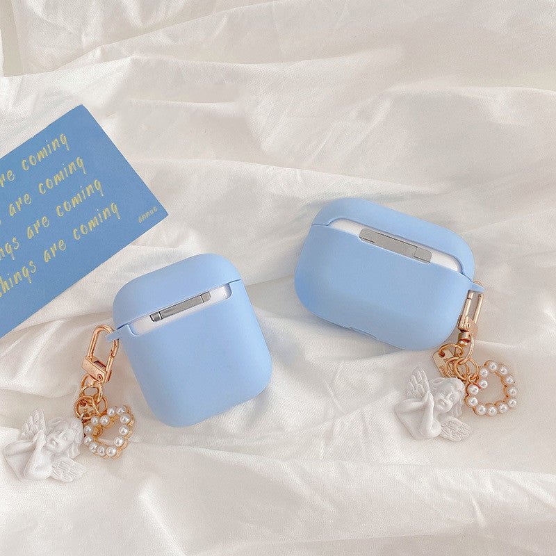 متوافق مع Apple، متوافق مع Apple، غطاء سماعة الأذن Little Angel مناسب لغطاء Airpods الواقي، شخصية إبداعية أنثوية، غطاء ناعم من السيليكون