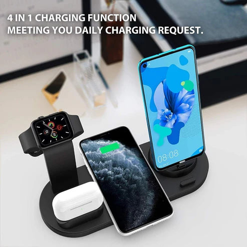 متوافق مع Apple، حامل شحن ثلاثة في واحد لساعة iwatch Aripods