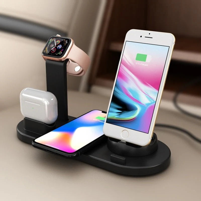 متوافق مع Apple، حامل شحن ثلاثة في واحد لساعة iwatch Aripods