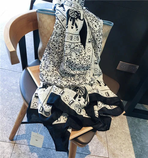Cotton And Linen Ethnic Style Fake Sunscreen Scarf